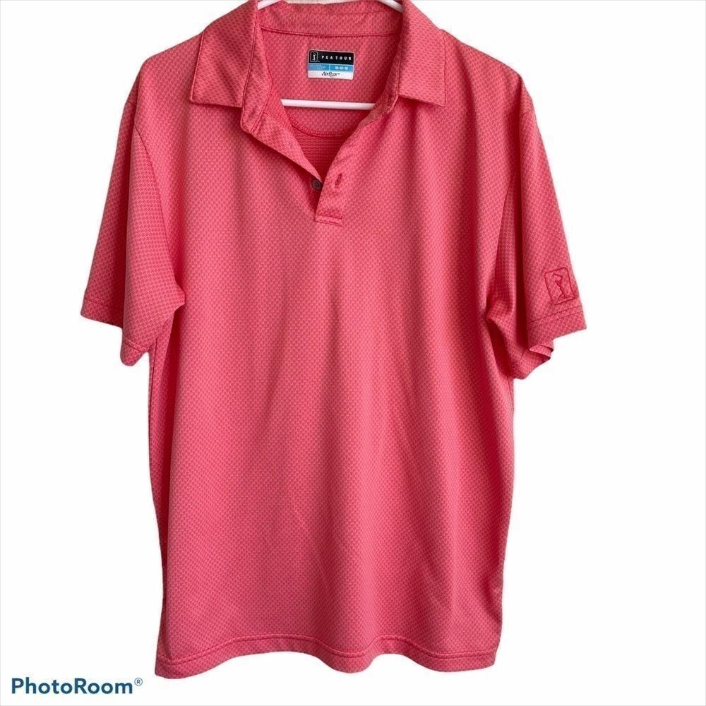 PGA Tour Airflux‎ Golf Shirt, Salmon Color, Medium
